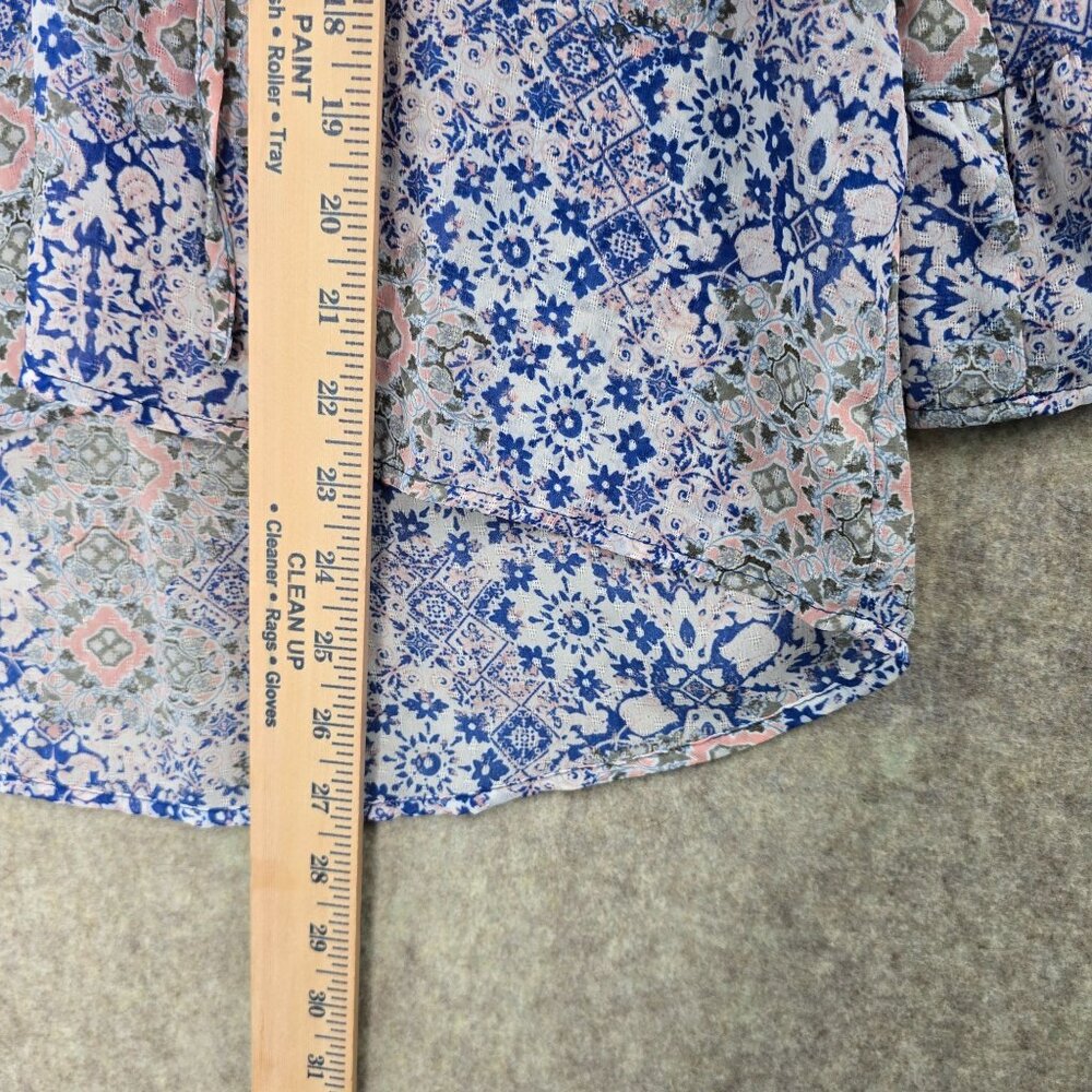 Forever 21 Womens Floral Bell Sleeve Blouse Size S Multicolor Polyester - Picture 4 of 5